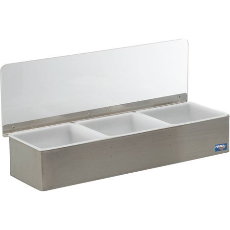 Bac à condiments inox - 3 compartiments