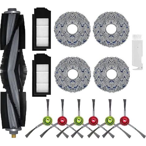 Kit accessoires Rechange pour Ecovacs Deebot X1 Omni, X1 e Omni, X1 Turbo, T10 Turbo/Omni Robot Aspirateur, 1 Brosse, 2 Filtres, 6 Brosses Latrales, 4 Chiffons Serpillres, 1 Brosse Nettoyage (1/5)
