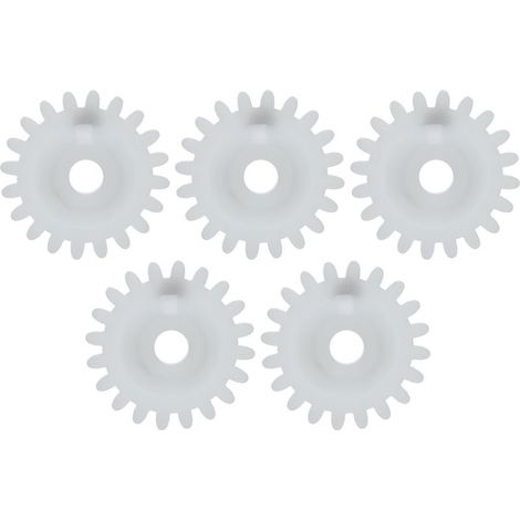 Satz mit 5 weißen Kunststoff-Ritzeln für Strickmaschinen, kompatibles Ersatzteil für Silver Reed (1/5)