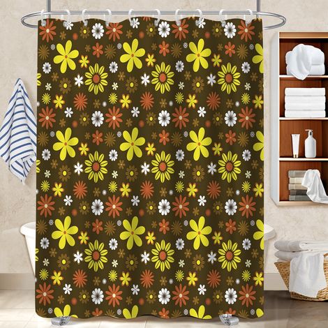 Rideau de bain imprimé polyester 180x180 aéré housse de baignoire pour préparer la maison avant l’arrivée d’invités (1/5)