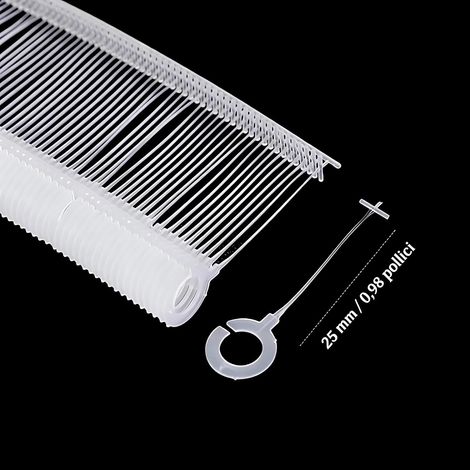Lot de 500 Fixations à Crochet J pour Étiquettes, Barbes Standard de 25mm pour Pistolet d'Étiquetage, pour Étiquettes de Prix Vêtements et Gestion des Stocks de Détail, Transparent (1/5)