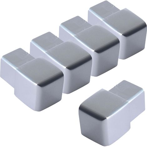 Dalsys Endstück für Fliesenschiene Quadratprofil Aluminium (eloxiert), Fliesenprofil - Chrom glänzend 10mm, 5 Stück