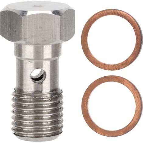 7/16inx20 UNF Banjo Bolt Adaptateur de raccord de frein en acier inoxydable de 25 mm de long avec 2 rondelles (1/5)