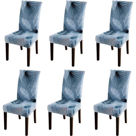 Lot de 6 housses de chaises extensibles, amovibles et lavables, pour salle à manger, style moderne, bouquet de mariée, hôtel (Pinellia) (1/5)