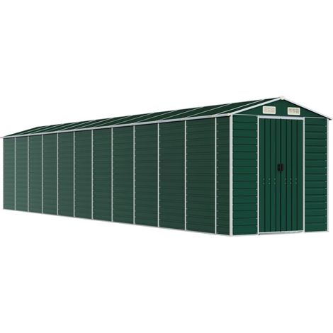 Casetta da giardino casetta per capanni casetta per ripostigli casetta per attrezzi da esterno robusta 191 x 980 x 198 cm acciaio zincato verde 020022357