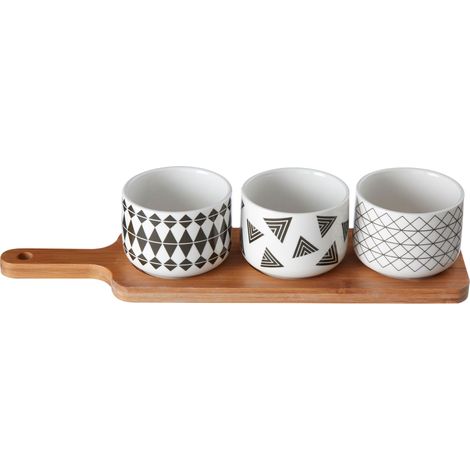 Premier Housewares Soiree Serving Board with Patterned Dishes