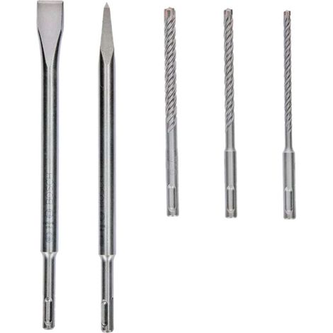 Bosch Accessori - Set di punte da trapano e scalpelli SDS Plus da 5 pezzi 2607017515