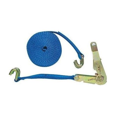 Ecolands – Sangle camion 9m – Polyester – Charge utile 2000kg – Modèle à cliquet et crochet – Accessoire de levage professionnel (1/4)