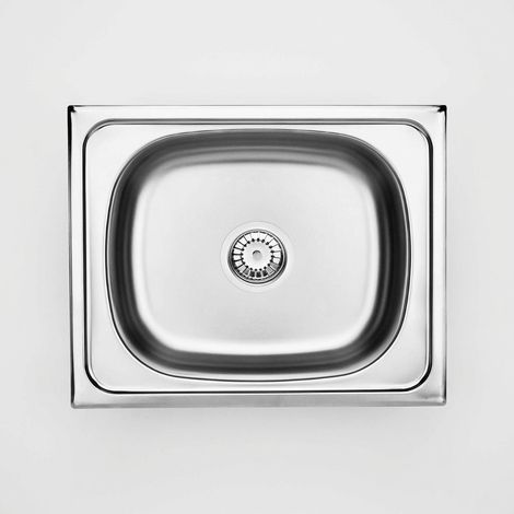 Lavello cucina a incasso in acciaio inox con 1 vasca 50x40 cm finitura satinato - Telivo