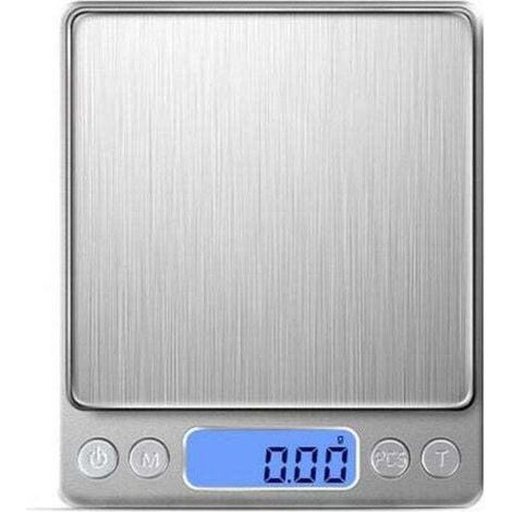 Hochpräzise elektronische Küchenwaage 2000 g/1 g mit hintergrundbeleuchtetem LCD-Display, 6 Einheiten und Tara-Funktion, Edelstahl, intelligente digitale Multifunktions-Lebensmittelwaage (1/5)