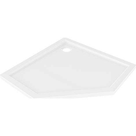 Bac à douche pentagonal Mexen Flow Slim 100 x 100 cm, blanc brillant - 46P101010 (1/5)