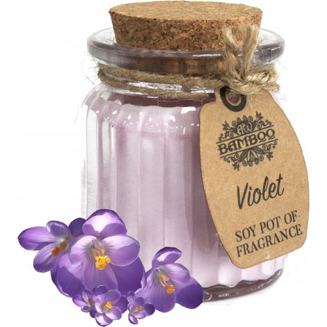 Pot de bougies parfumées au soja violette- Vendu par 1 (1/5)