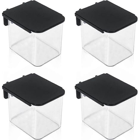 Set mit 4 Zubehörteilen für Lochwände mit Deckel, 9,9 x 8,1 x 8,1 cm Lochwandtabletts
