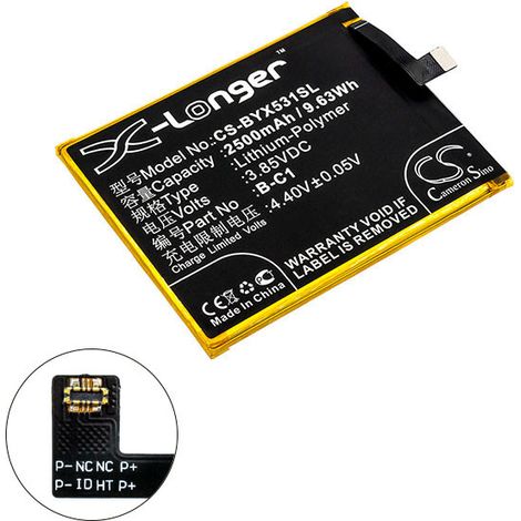 NX - Batterie téléphone, smartphone, GSM pour BBK 3.85V 2500mAh - B-C1 (1/2)