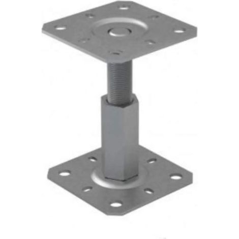Pie de poste M20 regulable en altura de 100 a 150 mm con fijaciones