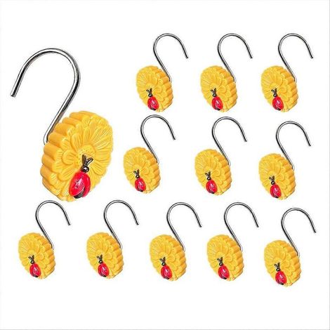 Lot de 12 anneaux de rideau de douche en métal, crochets de douche à glissement facile (1/5)