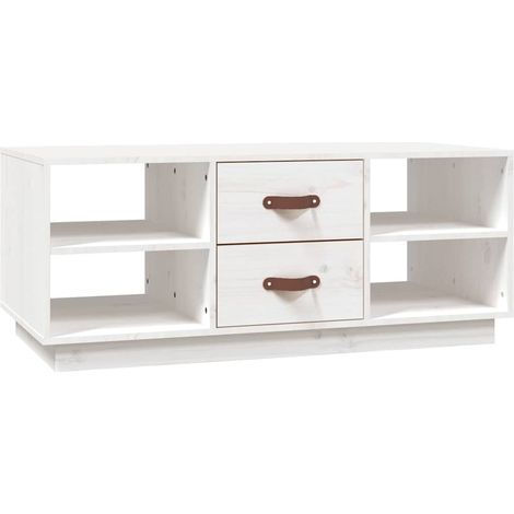 Maison Exclusive - Table basse Blanc 100x50x41 cm Bois massif de pin (1/5)