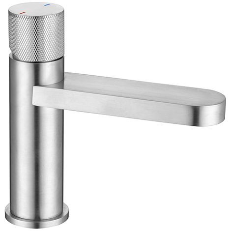 Edouard Rousseau – Mitigeur lavabo LIOS inox – Mécanisme cartouche céramique Ø 26 mm – Bec fixe – Hauteur 161 mm – Vidage clic-clac inclus (1/2)