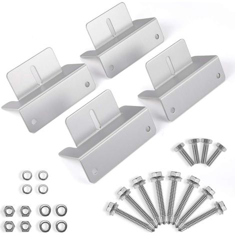 Support de montage en Z pour panneau solaire 100W 150W 200W 300W, fixation pour camping-car, toit, bateau, système autonome, lot de 4 pièces (1/5)