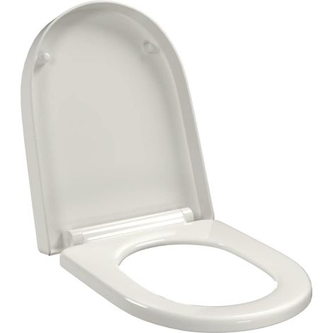 Abattant WC à fermeture en douceur, Lunette de Toilette, Siège de Toilettes en douceur Libération rapide Carré LKOWF78239 (1/5)