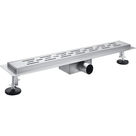 Acezanble Caniveau de Douche Italienne en Acier Inox Siphon Sol d'évacuation pour Salle de Bain Rectangulaire en Modèle Lignes 70 cm (1/5)