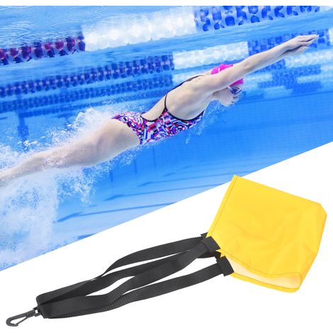 Schwimmwiderstandsgürtel mit Netztasche für Krafttraining – Gelb