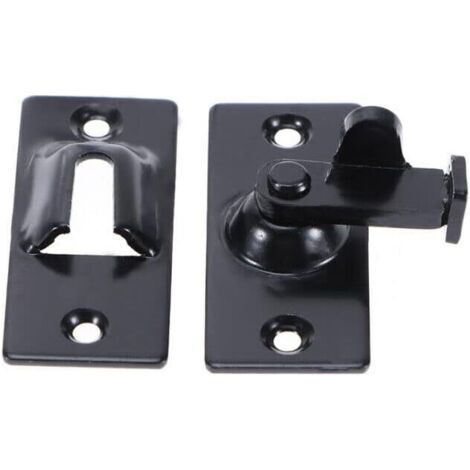 Verrou de porte en acier inoxydable à angle droit à 90 ° - Petit verrou de porte coulissante - Pour porte de jardin, armoire, fenêtre, WC, camping-car, noir - Protection anti-effraction (1/5)