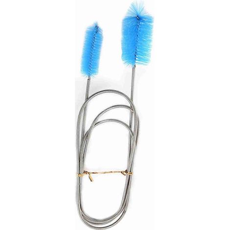 Brosse de nettoyage flexible à double tube pour aquarium (bleue) (1/3)