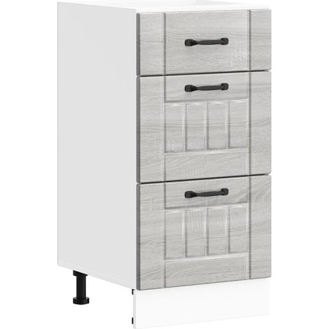 Mobile da cucina moderno Lucca con efficiente sistema di contenimento 40 x 46 x 81,5 cm in legno ingegnerizzato Sonoma grigio 020050470