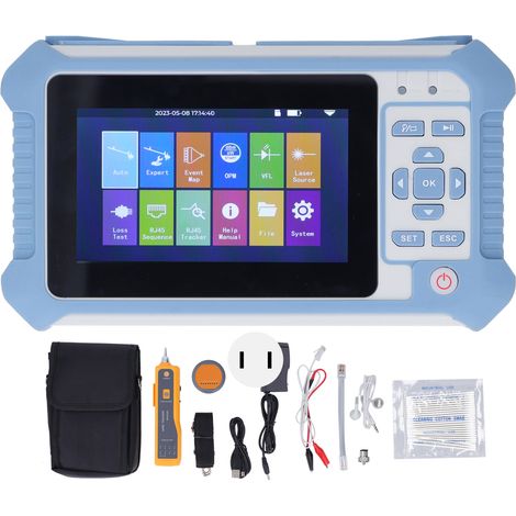 Testeur OTDR 9-en-1 avec puissance optique, VFL et RJ45, outil de diagnostic, prise américaine 100-240V (1/5)