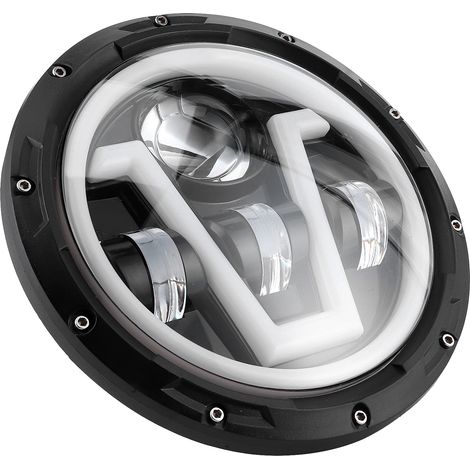 Phares ronds à LED de 7 pouces, lumière blanche/jaune, étanches IP67, adaptés aux modèles Jeep Wrangler JK 2007-2018. (1/5)