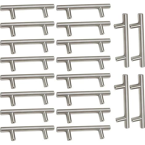 20 maniglie per mobili, maniglie per armadi, maniglie per cucina, in acciaio inox, diametro 12 mm (interasse fori 160 mm). (1/5)