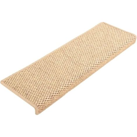 Tapis d'escalier autocollants 15 pcs 65x21x4 cm Beige clair vidaXL (SKU produit : 94199324 SKU Offre : 1226DD03) (1/4)