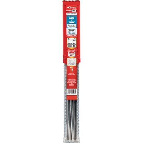 Targettes Sans Plomb, 90% Etain, 10 % Zinc D8, longueur 440mm, Etui 20 pcs GUILBERT EXPRESS - 1936