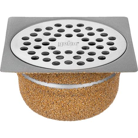 GEBO Siphon sol acier inoxydable 100x100x55 sortie verticale, évacuation 40 mm (1/3)