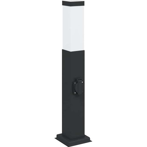 Baliza de luz con toma de corriente de 50 cm, color negro, IP44 vidaXL