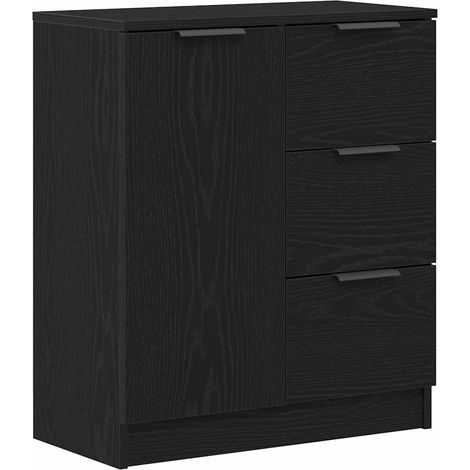 Sideboard/Anrichte/Buffet Schwarz Eichen-Optik 60 x 30 x 70 cm Holzwerkstoff LXWW628625 (1/5)