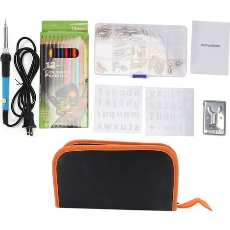 Kit de fer à souder électrique réglable en température, 53 embouts de rechange, couleur bleue, prise américaine 110V (1/5)