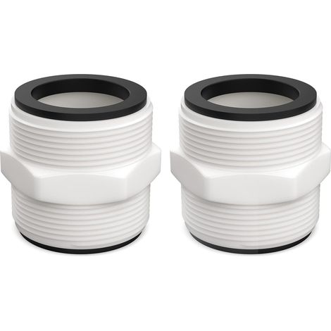 Zwei Intex Coleman Einbaupool-Schlauchverlängerungen, Ersatzteile, Gewindeanschlüsse 1,5 bis 1,5 Zoll (3,8 bis 3,8 cm), Adapter (1/5)
