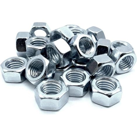 Ecrou 50 Ecrou Hexagonal M6 5mm x 10mm Acier Galvanisé DIN 934 Écrou M6 pour Boulons et Écrous, Éléments d'Accouplement, Réglage et Fixation Intérieur et Extérieur (1/5)