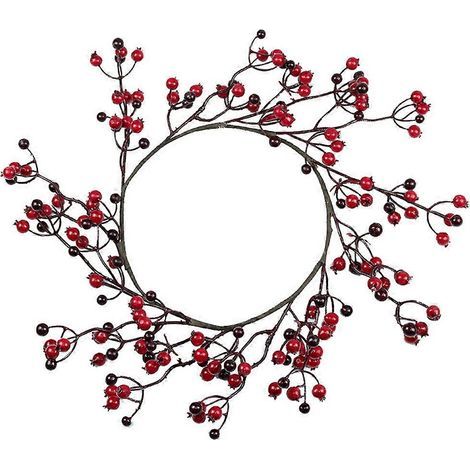 Couronne de Noël avec guirlande de fruits artificiels (lot de 2) (1/5)