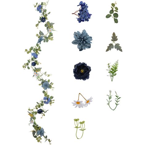 Vigne de roses artificielles - Décoration de bureau en-Bleu