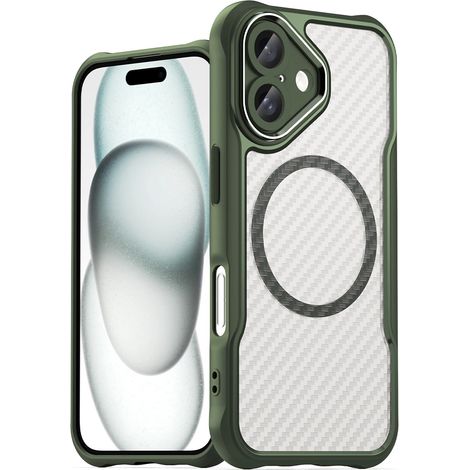 Custodia in silicone MagSafe Leading Series per iPhone 16 - Verde (1/5)