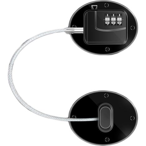 Serrure à combinaison pour réfrigérateur, robuste, en métal ABS, multifonctionnelle, pour placard, fenêtre ou porte FQ1 Noir