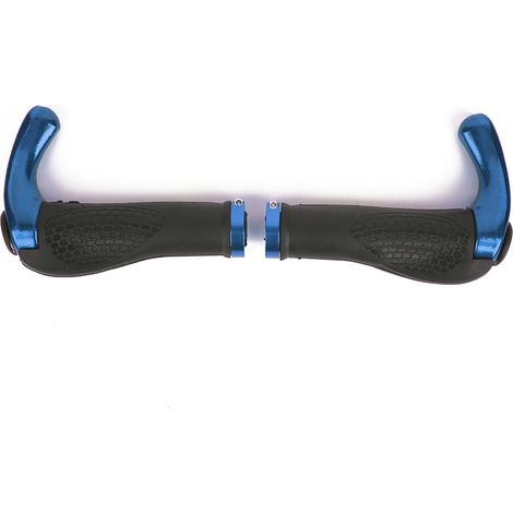 Poignée de Vélo Anti-Dérapante pour VTT et Vélo de Route, Kit Poignée de Guidon Bleu avec Système de Verrouillage (1/5)