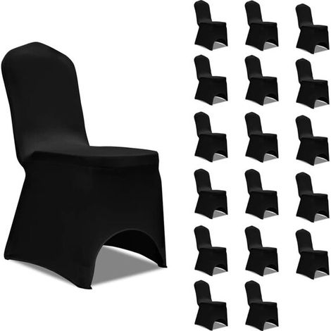 Housses de chaise extensibles noires, lot de 18 (1/5)