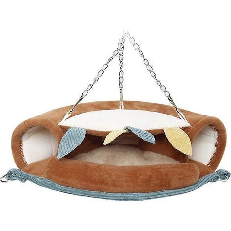 Hamac pour hamster, cages à double couche pour cobayes, nid suspendu chaud et moelleux pour l'hiver, maison pour écureuil et petits animaux de compagnie - L- (1/5)