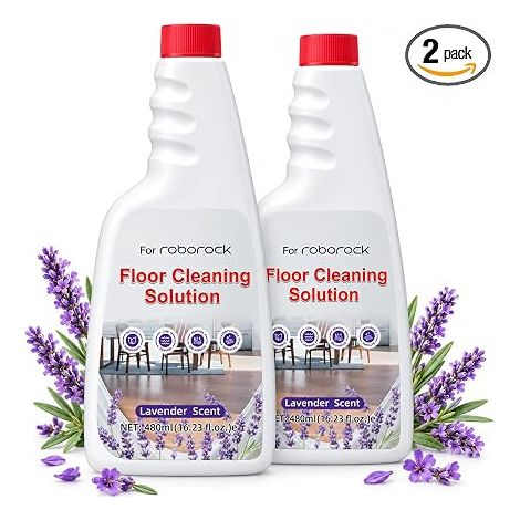 Floor Cleaner Solution Compatible with Residue-free and Streak-free Deep Cleaning for Parquet, Compatible Saros 10/10R/Z70, Q7 Q8 Q10 S7 S8 Qrevo Series, Pack of 2 (Lavender) (1/5)