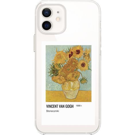 iPhone 12 Mini Hülle, Transparent, Silikon Flexi, Sonnenblumen Van Gogh (1/5)