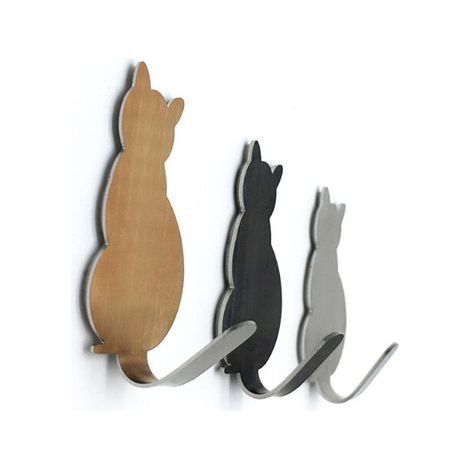 Starke, wasserfeste Klebehaken, Edelstahl, Katzen-Wandaufkleber, Türhaken, Küchen-Handtuchhaken, rostfrei (Roségold)